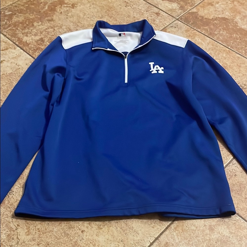 Mens Los Angeles Dodgers 1/4 zip up pull over size large